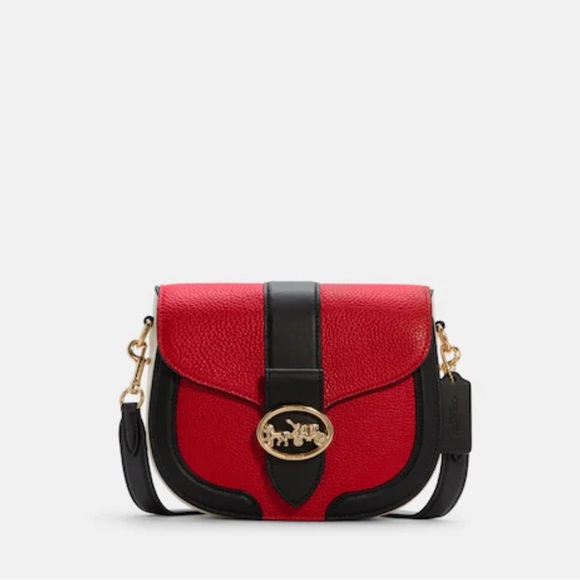 Coach Georgie Saddle Bag In Colorblock - Picture 10 of 15